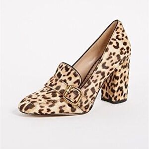 Sam Edelman Calf Hair Leopard Print Block Heel Pumps